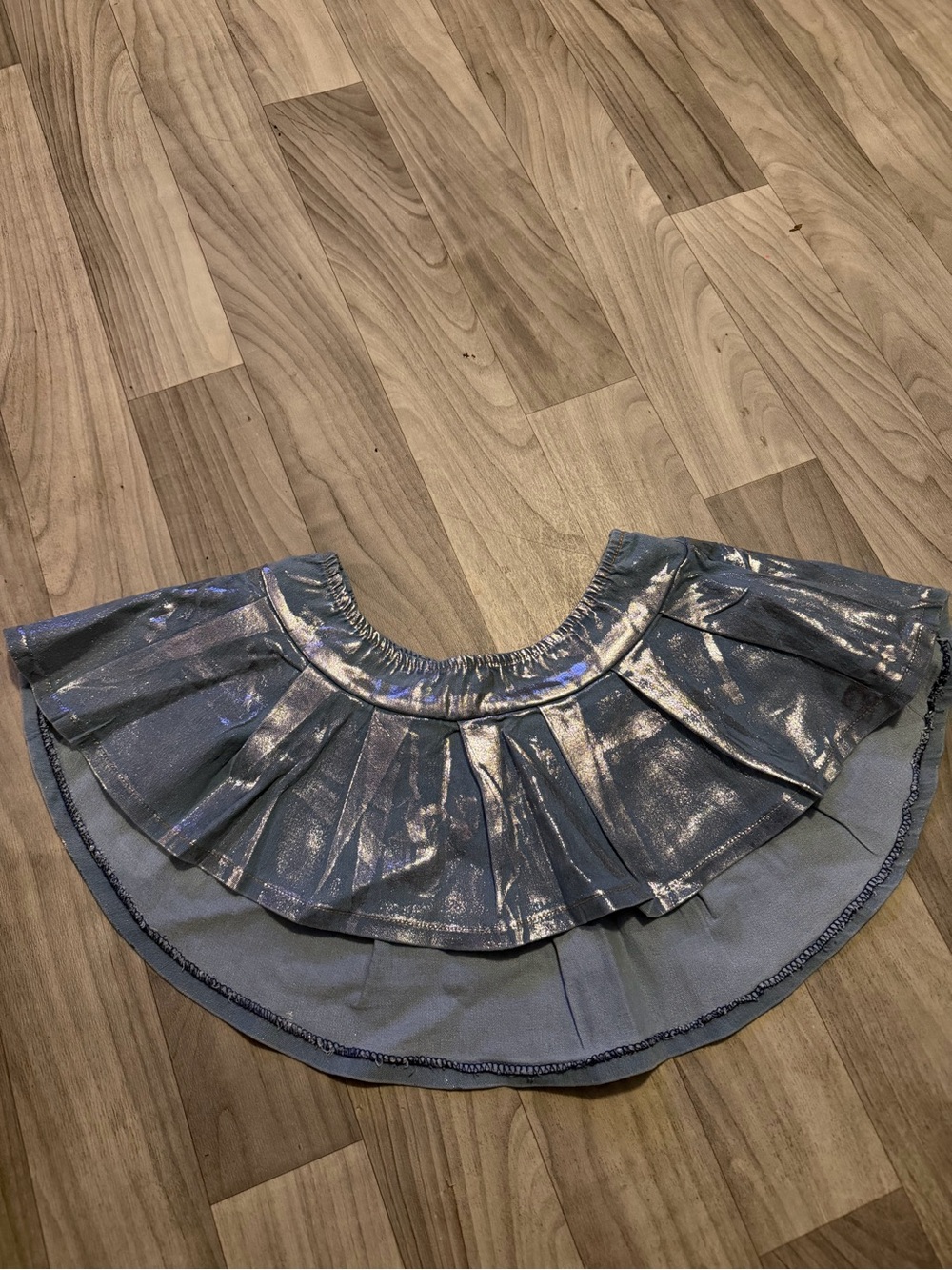 Daisy Metallic Blue Circle Skirt